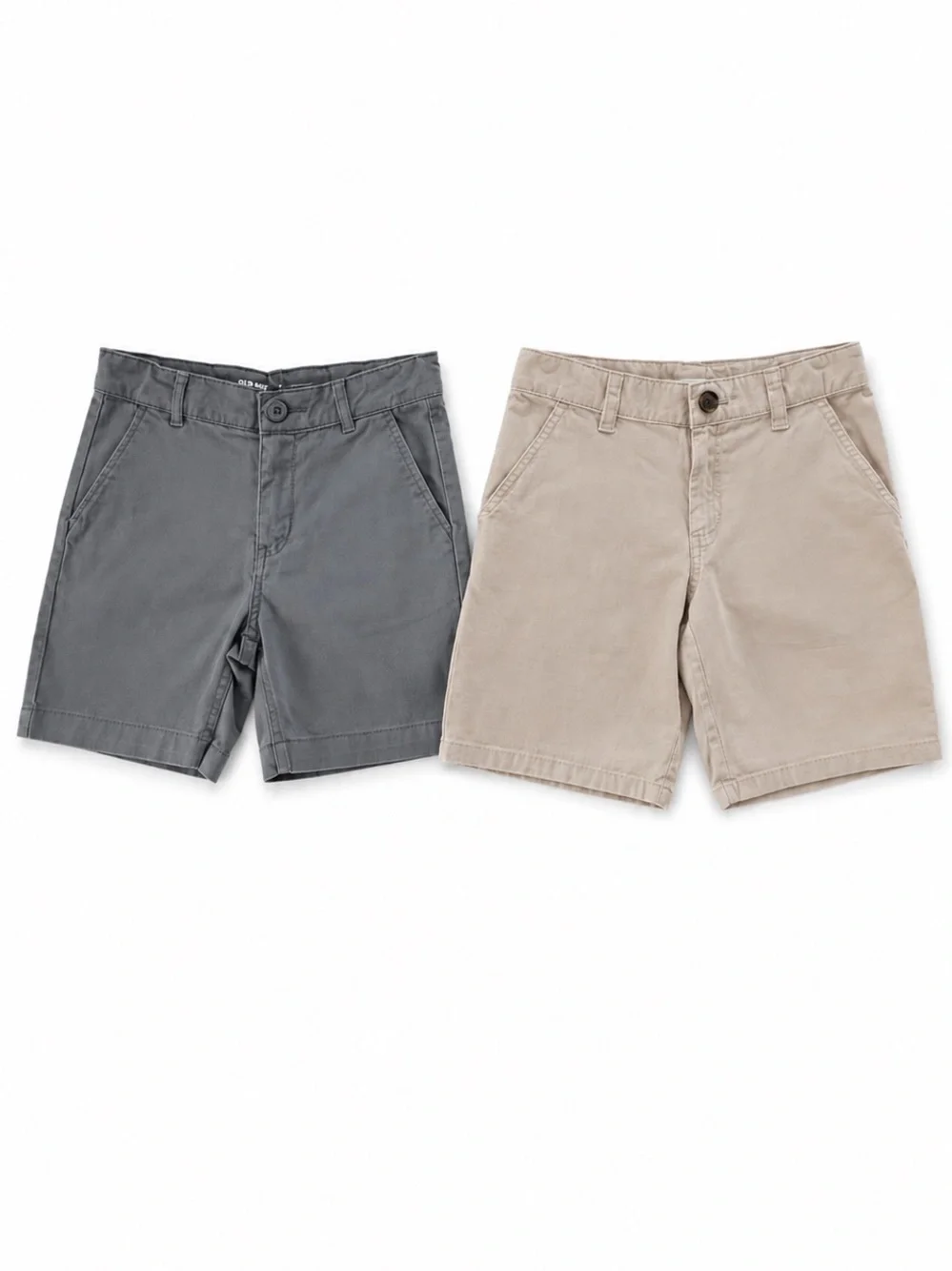 Boys Size 8 Chino Shorts Bundle Old Navy + Cat & Jack Gray + Khaki